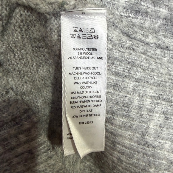 ASPEN Nordic Fair Isle Turtleneck Sweater Gray Black Size XS Cozy Winter - Picture 8 of 11